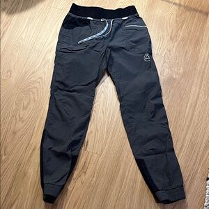 La Sportiva Men's Black Jogger Pants with Reflective Trim